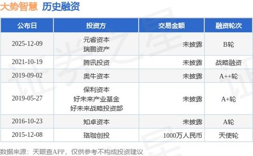 大勢智慧完成B輪融資，元睿資本與瑞鵬資產領投，技術賦能再升級